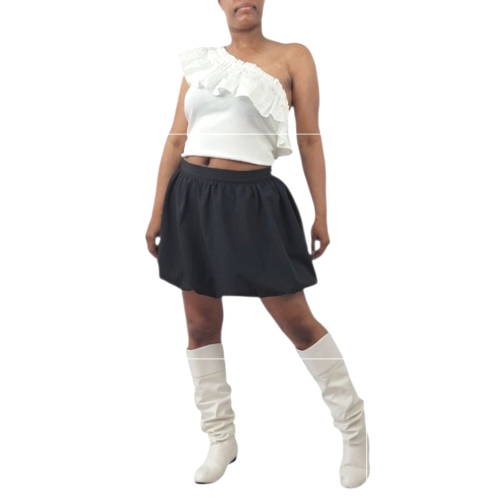 Scoop Black Bubble Y2K Mini Skirt